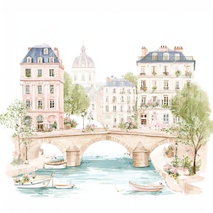 20 Cute Paris Clipart, Parisian Tourism, Paris Travel Art, France Travel,Printable Watercolor,High-Quality JPGs, Papercraft, Junk Journal