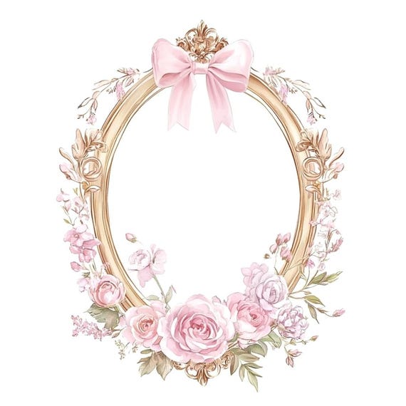 16 Floral Wedding Crest Clipart, Gold Ornate Frame, Victorian Frame, Printable Watercolor,High-Quality PNG/JPGs, Paper Craft, Junk Journal