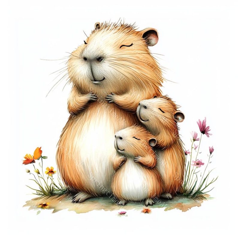 20 Cute Capybara Clipart, Baby Capybara, Capybara Cartoon, Printable Watercolor,High-Quality JPGs, Papercraft, Junk Journal,Digital Download