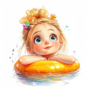 18 Sommer Mädchen Clipart, schrulliges Mädchen, wunderliche Ephemera, süßes Mädchen, druckbares Aquarell, hochwertige JPGs, Papiermodell, Junk Journal