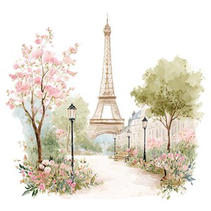20 Cute Paris Clipart, Parisian Tourism, Paris Travel Art, France Travel,Printable Watercolor,High-Quality JPGs, Papercraft, Junk Journal