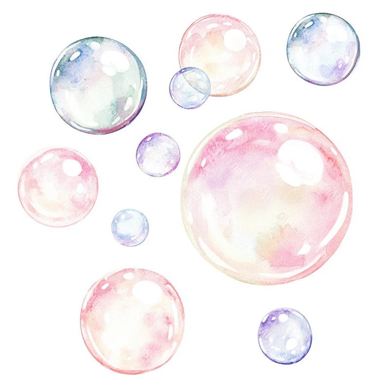 30 Bubbles Clipart, Iridescent Bubbles, Foam Water Bubble, Baby Shower ...