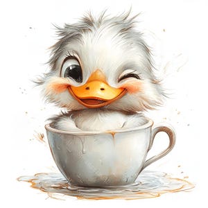 16 Funny Cute Duck Clipart,  Funny Duckling Clipart, Cute Duck, Printable Watercolor, High-Quality JPGs, Paper Craft, Junk Journal