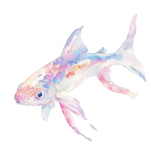 16 Tropischer Fisch Clipart, Süßwasserfischangeln, Aquariumfisch Clipart, druckbares Aquarell, hochwertige JPGs, Papierhandwerk, Junk Journal