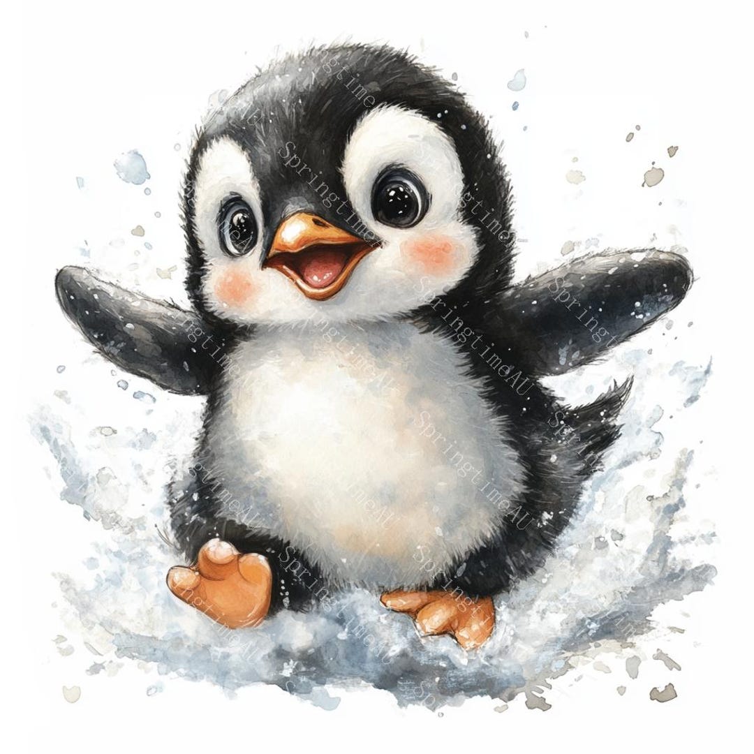 かわいいペンギンのクリップアート18点、愛らしい赤ちゃんペンギン