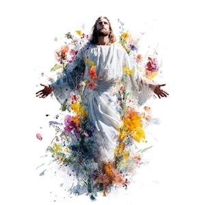 20 Jesus Christ Clipart, Easter Jesus, Christian Clipart, Printable Watercolor, High-Quality JPGs, Papercraft, Junk Journal,Digital Download