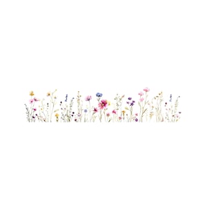 18 Wildflowers Border Clipart, Flowers Border Clipart, Printable Watercolor, High-Quality JPGs, Paper Craft, Junk Journal, Digital Download