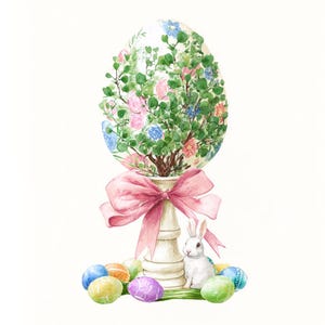 20 påskäggsformade clipart, preppy påsk, kokett vår, utskrivbar akvarell, högkvalitativa JPG-bilder, papperspyssel, skräpjournal