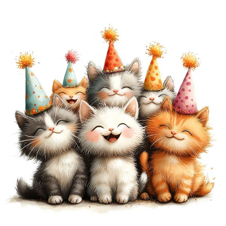 18 Photo of Cats Clipart, Kitten Clipart, Quirky Cats Photo, Party Cats, Printable Watercolor, High-Quality JPGs, PaperCraft, Junk Journal