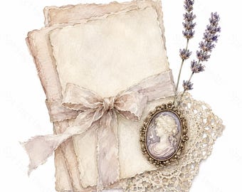 16 Shabby Chic Postal Ephemera Clipart, Vintage Watercolor JPG, Antique Letters And Envelopes, Junk Journal, Scrapbook, Digital Download