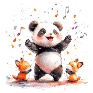 20 Funny Panda Clipart, Cute Panda Clipart, Cartoon Panda, Printable Watercolor, High-Quality JPGs, Paper Craft, Junk Journal, Digital Craft