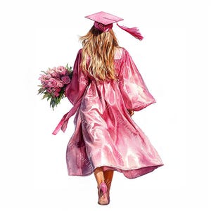 20 cliparts jolie fille de remise des diplômes, fille de remise des diplômes, modèles d'étudiants diplômés, aquarelle imprimable, fichiers JPG de haute qualité, créations en papier, journal indésirable