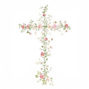 20 Floral Cross Clipart, Christian Cross Clipart, Religious Easter Cross, Printable Watercolor, High-Quality JPGs, Paper Craft, Junk Journal