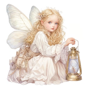 16 imágenes prediseñadas de niña ángel, dulce ángel niño, hada pastel, imágenes prediseñadas de hadas, acuarela imprimible, archivos JPG de alta calidad, PaperCraft, Junk Journal