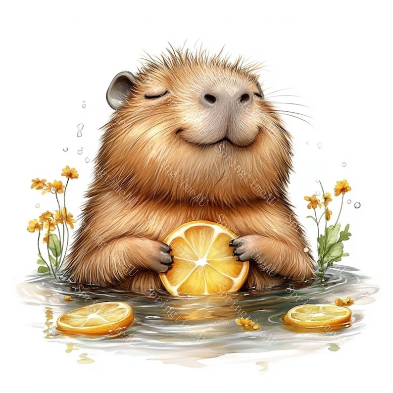 20 Cute Capybara Clipart, Baby Capybara, Capybara Cartoon, Printable Watercolor,High-Quality JPGs, Papercraft, Junk Journal,Digital Download