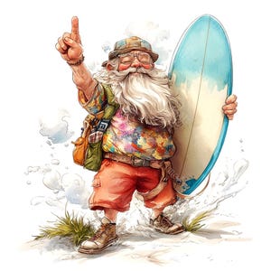 16 divertidos dibujos animados de ancianos en verano, abuelo feliz, calcomanía de abuelo, acuarela imprimible, archivos JPG de alta calidad, manualidades de papel, diario basura