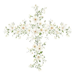 20 Floral Cross Clipart, Christian Cross Clipart, Religious Easter Cross, Printable Watercolor, High-Quality JPGs, Paper Craft, Junk Journal