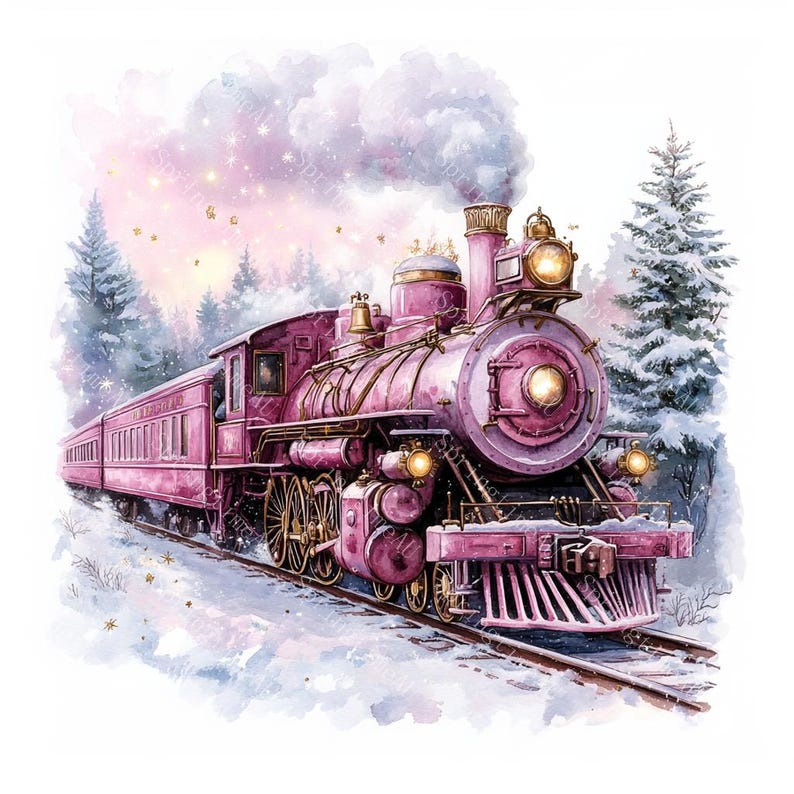 Train Princess 20 Princess Train Clipart, Vintage Steam Train, Pink Steam Locomotive ...