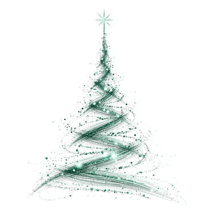 20 Sparkling Christmas Tree Clipart, Christmas Card, Holiday Art, Printable Watercolor, High-Quality PNG/JPGs, Paper Craft, Junk Journal