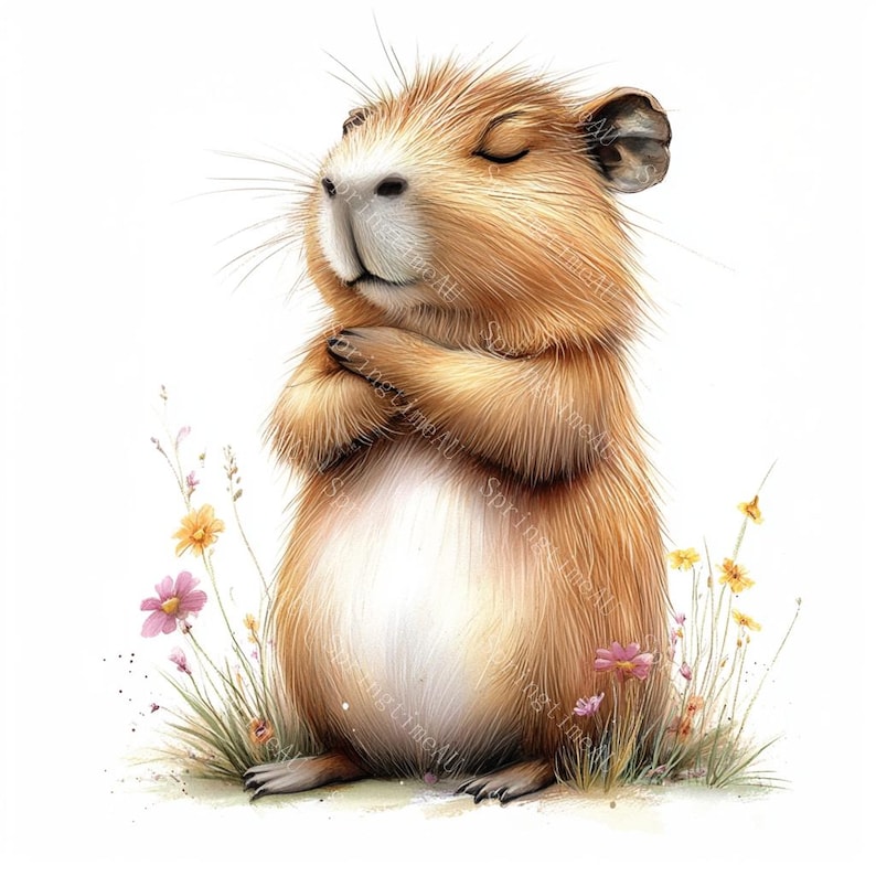 20 Cute Capybara Clipart, Baby Capybara, Capybara Cartoon, Printable Watercolor,High-Quality JPGs, Papercraft, Junk Journal,Digital Download
