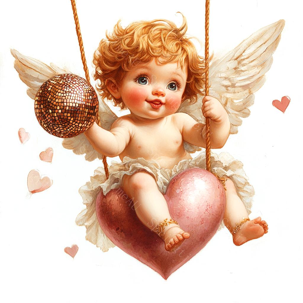 14 Valentine Cupid Clipart, Valentine's Day Cupid, Cute Love