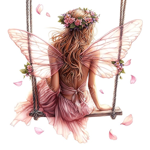 13 種類の花の妖精のクリップアート、ピンクの妖精のクリップアート