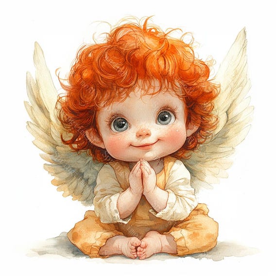 18 Angel Baby Boy Clipart, Sweet Angel Kid, Angel Child, Printable