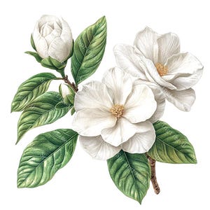 18 weiße Gardenien Clipart, floraler Gardenienstrauß, Brauthochzeitsblumen, druckbares Aquarell, hochwertige JPGs, Papiermodelle, Junk Journal