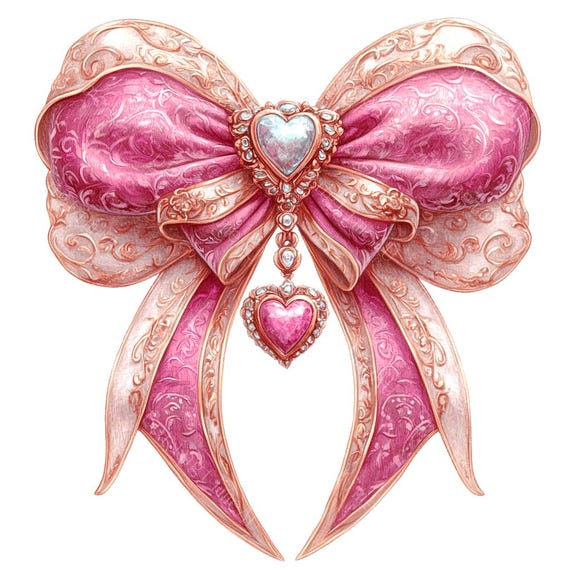 ピンクのコケットリボンのクリップアート20点、ピンクのリボン