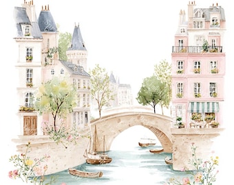 20 schattige Parijs clipart, Parijse toerisme, Parijs reizen kunst, Frankrijk reizen, afdrukbare aquarel, hoogwaardige jpg's, papercraft, junk Journal
