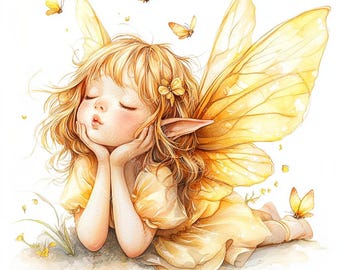 18 adorables imágenes prediseñadas de hadas, imágenes prediseñadas de hadas, hadas del bosque, acuarela imprimible, archivos JPG de alta calidad, manualidades de papel, diario basura, descarga digital