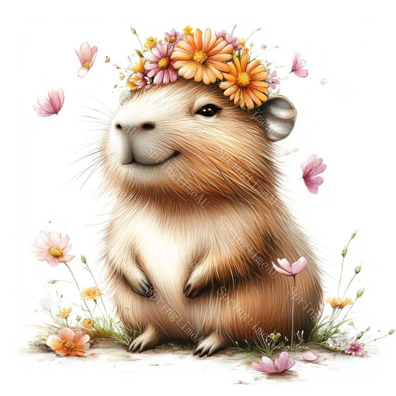 20 Cute Capybara Clipart, Baby Capybara, Capybara Cartoon, Printable Watercolor,High-Quality JPGs, Papercraft, Junk Journal,Digital Download