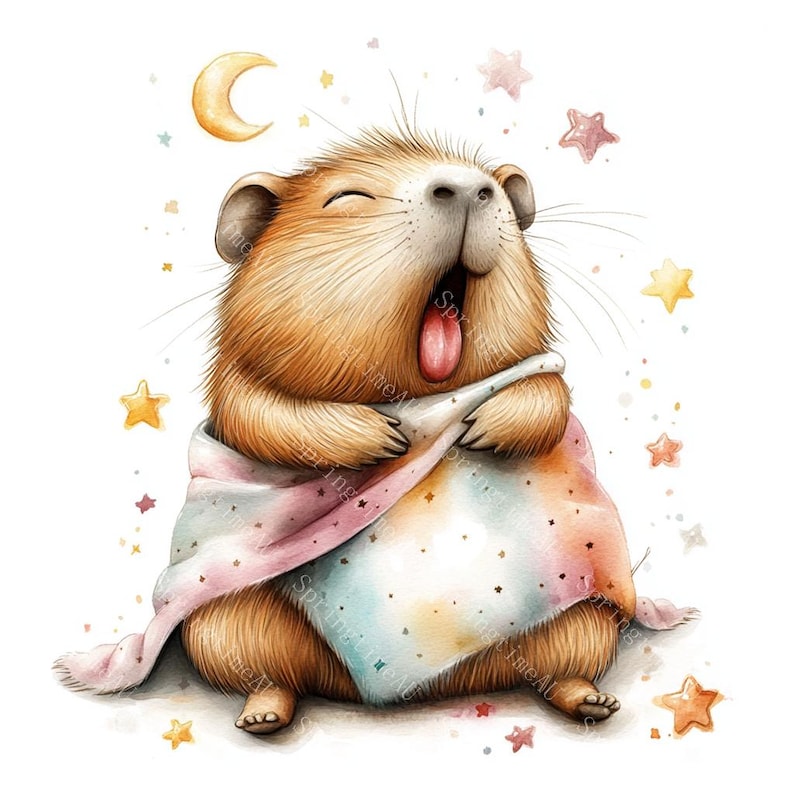 20 Cute Capybara Clipart, Baby Capybara, Capybara Cartoon, Printable Watercolor,High-Quality JPGs, Papercraft, Junk Journal,Digital Download