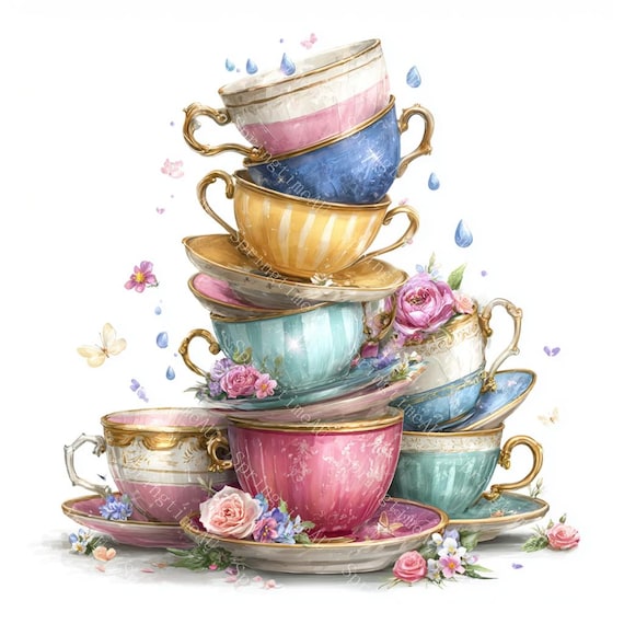 Stacked Tea Cups Svg