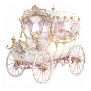 20 Prinzessin Kutsche Clipart, Märchen Clipart, Kutsche, druckbares Aquarell, hochwertige JPGs, PaperCraft, Junk Journal