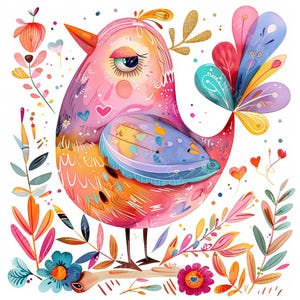 16 Boho Style Bird Clipart, Birdfolk Art, Boho Bird, Aquarela para impressão, JPGs de alta qualidade, Paper Craft, Junk Journal