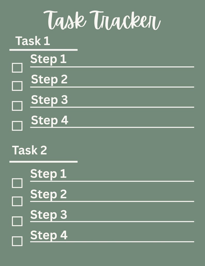 ADHD Task Tracker Printable | Simple To-do List for Overwhelm & Focus ...