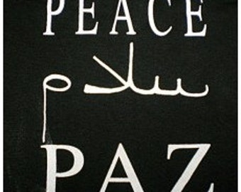 Peace T-shirt  Arabic English Spanish