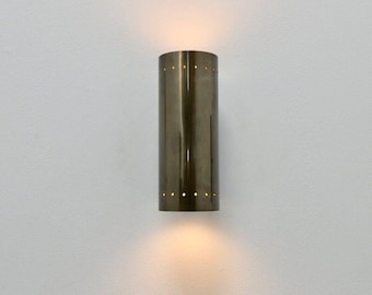 Applique murale moderne Mid-Century en laiton : applique murale cylindrique