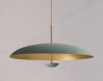 Lustre affleurant moderne de style italien Stilnovo en laiton | Plafonnier Rétro Scandinave Moderne Eclairage Minimaliste