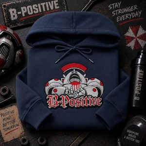 B-Positive Spaceking Embroidered Sweatshirt Hoodie, Grimdark Sci-Fi Fan Gift
