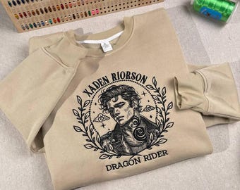 Xaden Riorson Embroidered Sweatshirt, Fourth Wing Dragon Rider Hoodie