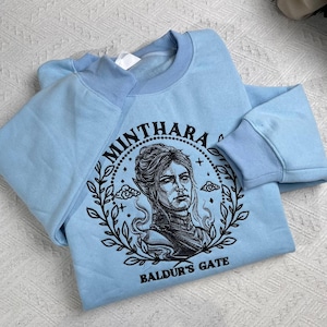 Minthara Embroidered Sweatshirt, BG3 Hoodie, Baldur&#39;s Gate 3 Fan Shirt, Cozy Crewneck, Perfect RPG Gamer Gift for Fantasy Lovers