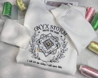 Embroidered Onyx Storm Sweatshirt, Fantasy Reader Apparel