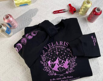 Velaris City of Starlight Embroidered Sweatshirt, ACOTAR Bookish Gift