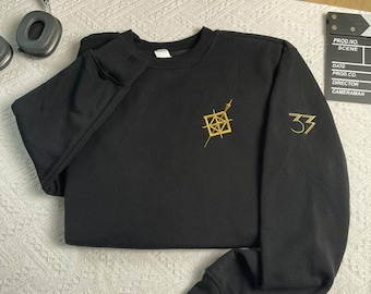Embroided Expedition 33 Badge Sweatshirt & Hoodie | Embroidered Expedition 33 Shirt | Maelle&#39;s Lapel Pin | Perfect Gift for Game Fans