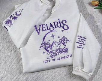Velaris Embroidered Sweatshirt, ACOTAR Bookish Hoodie