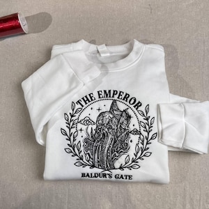 The Emperor Sweatshirt, BG3 Embroidered Hoodie, Baldur&#39;s Gate Sweater, Gamer Gift, Fantasy RPG Fan Apparel