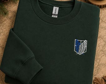 Angriff auf Titan Bestickter Sweatshirt Hoodie, Vermessung Flügel der Freiheit Fan Geschenk