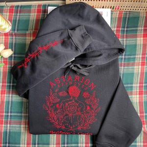 Astarion Approves Embroidered Hoodie, Baldur&#39;s Gate 3 Sweatshirt, Astarion Tattoo Shirt, Cozy Gamer Gift, Unique BG3 Apparel for Fans